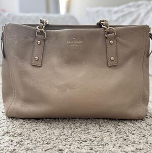 Kate Spade Leather Tote Bag - Oyster color